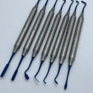 Dental Restorative Lab Composite Plastic Filling Instruments 7 Pcs Titanium Blue