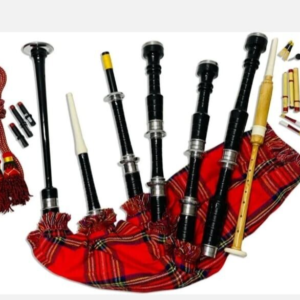 Royal Stewart Pride of Scotland Bagpipes Natural Black Finish Silver Mounts